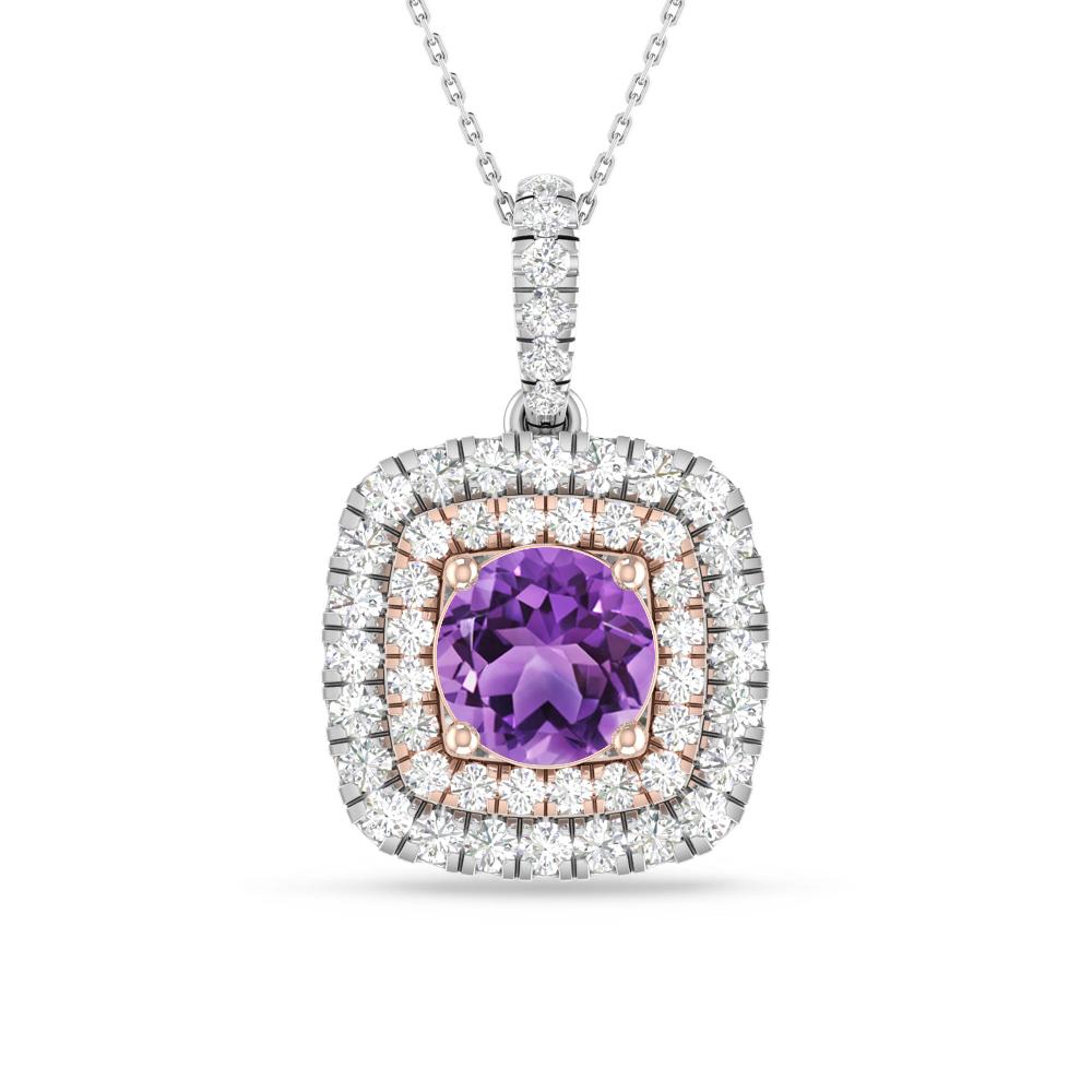 White Gold/Rose Gold - Amethyst