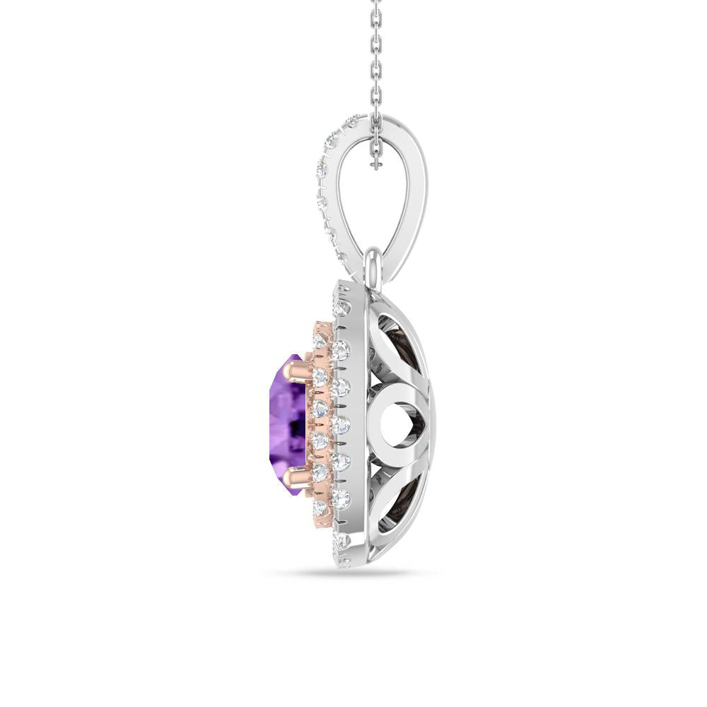 White Gold/Rose Gold - Amethyst