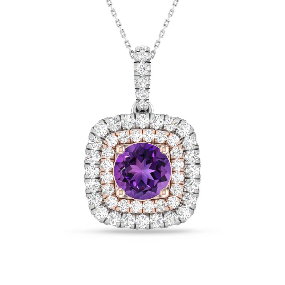 White Gold/Rose Gold - Amethyst