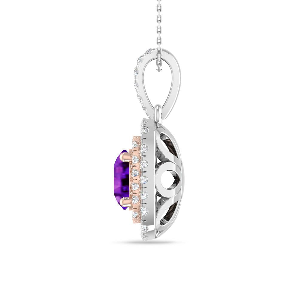 White Gold/Rose Gold - Amethyst