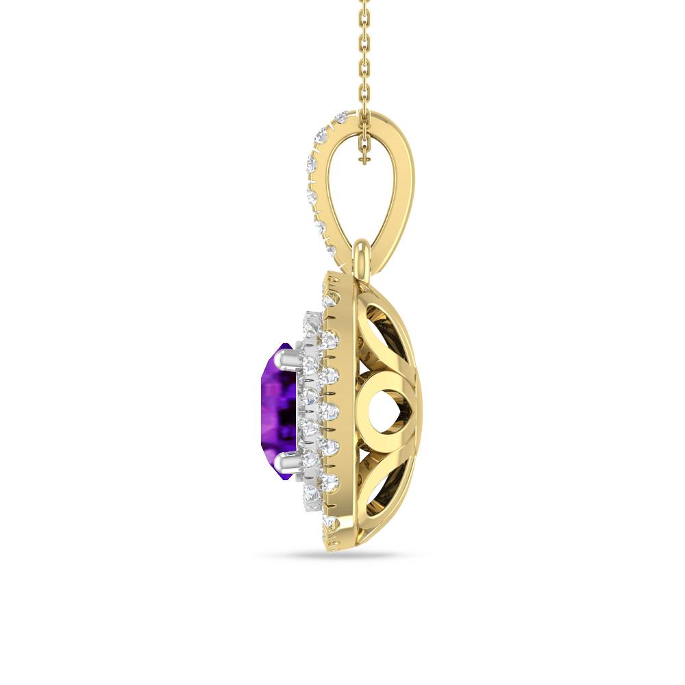Yellow Gold/White Gold - Amethyst