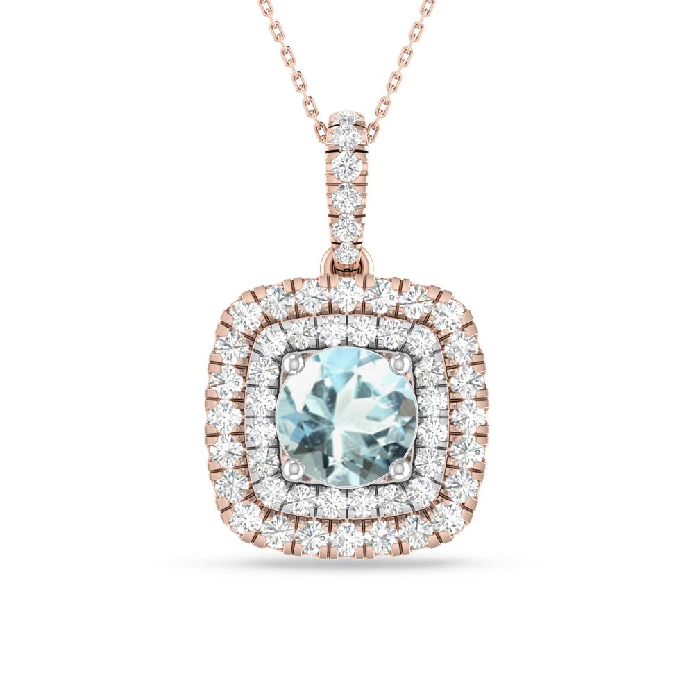 Rose Gold/White Gold - Aquamarine