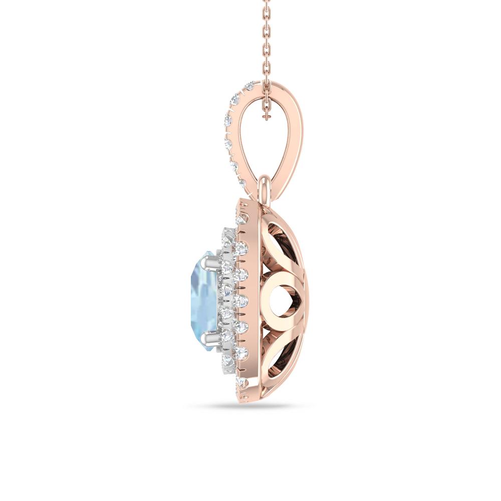 Rose Gold/White Gold - Aquamarine