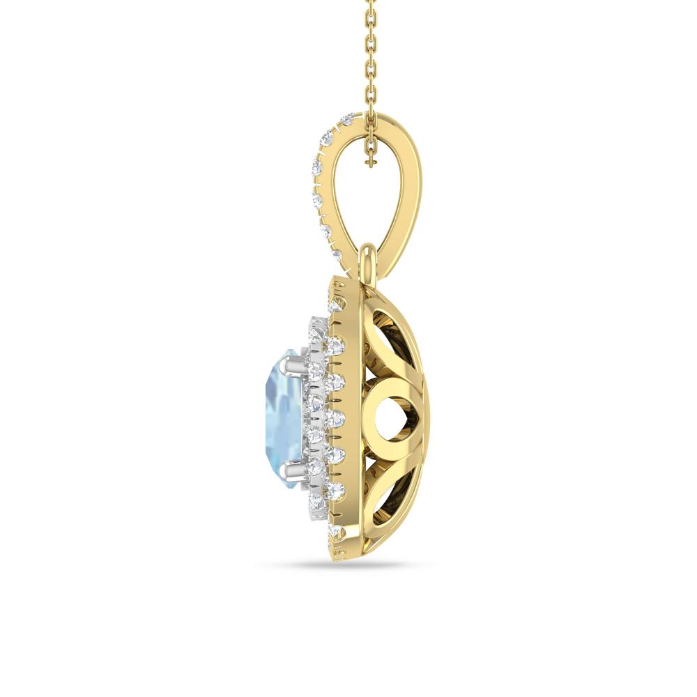Yellow Gold/White Gold - Aquamarine