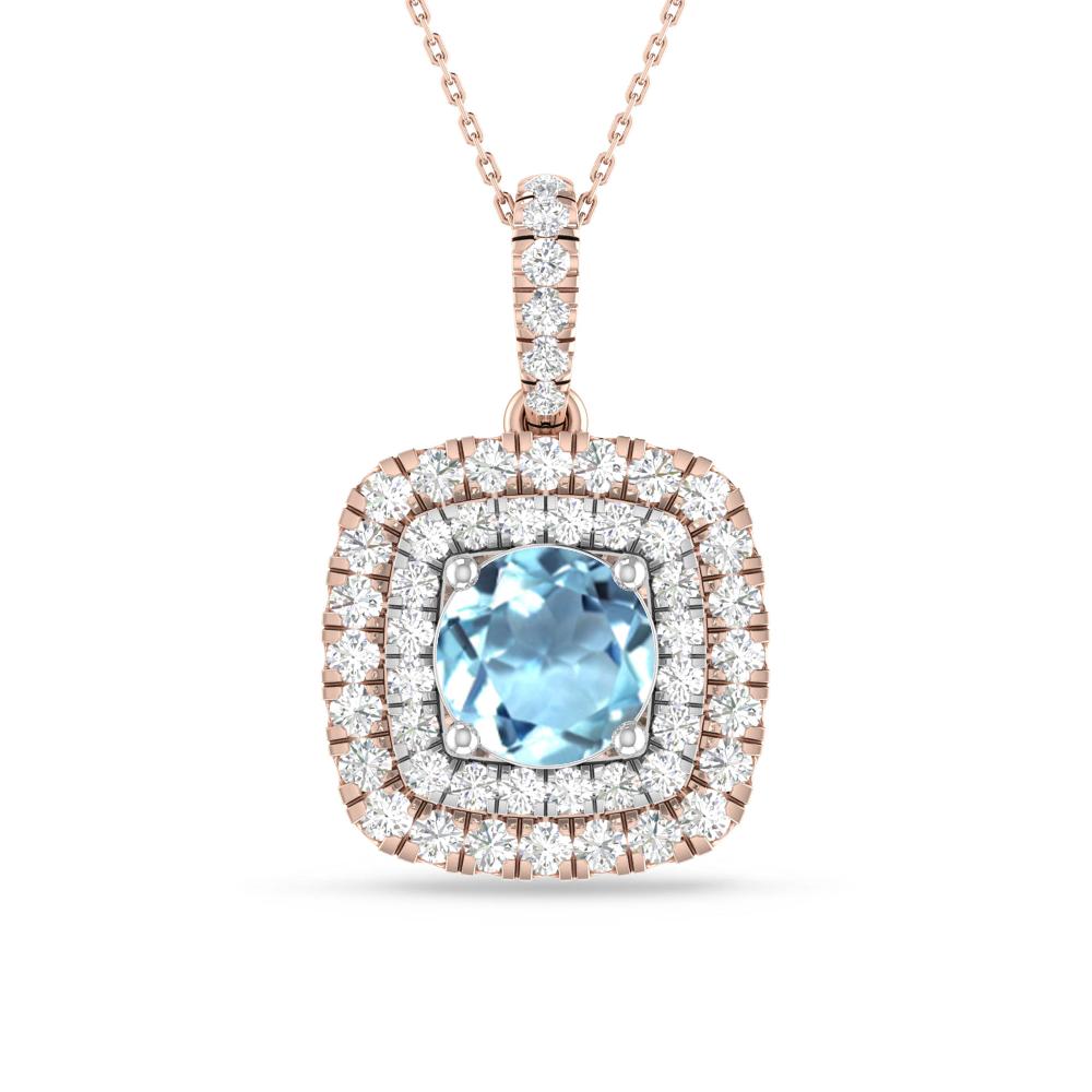 Rose Gold/White Gold - Aquamarine