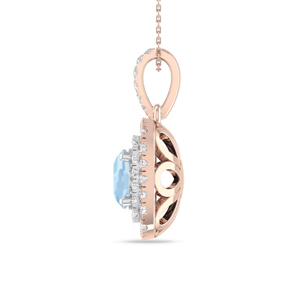 Rose Gold/White Gold - Aquamarine