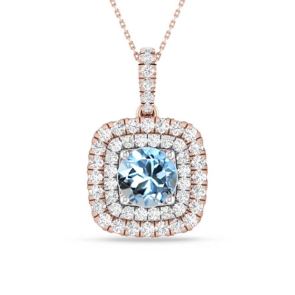 Rose Gold/White Gold - Aquamarine