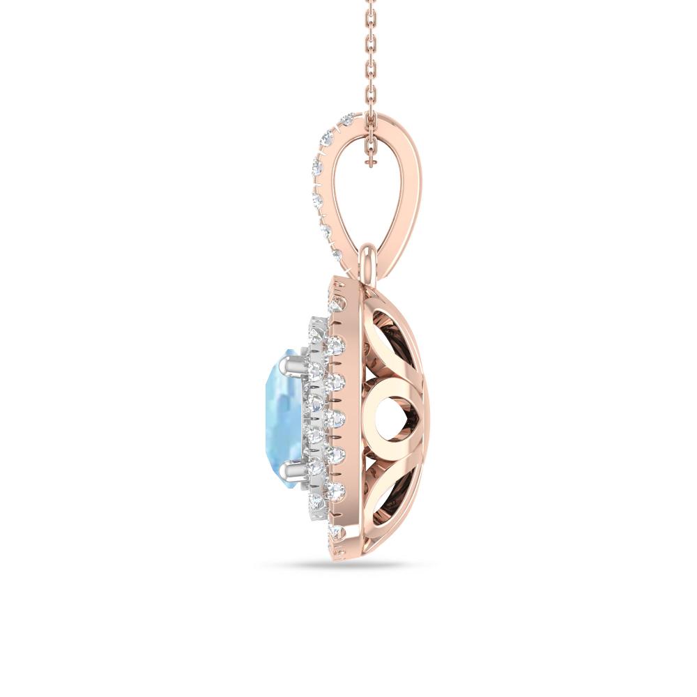 Rose Gold/White Gold - Aquamarine