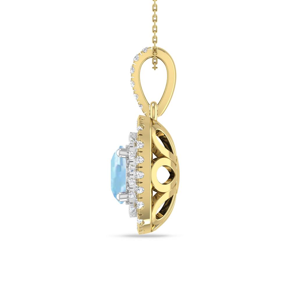 Yellow Gold/White Gold - Aquamarine