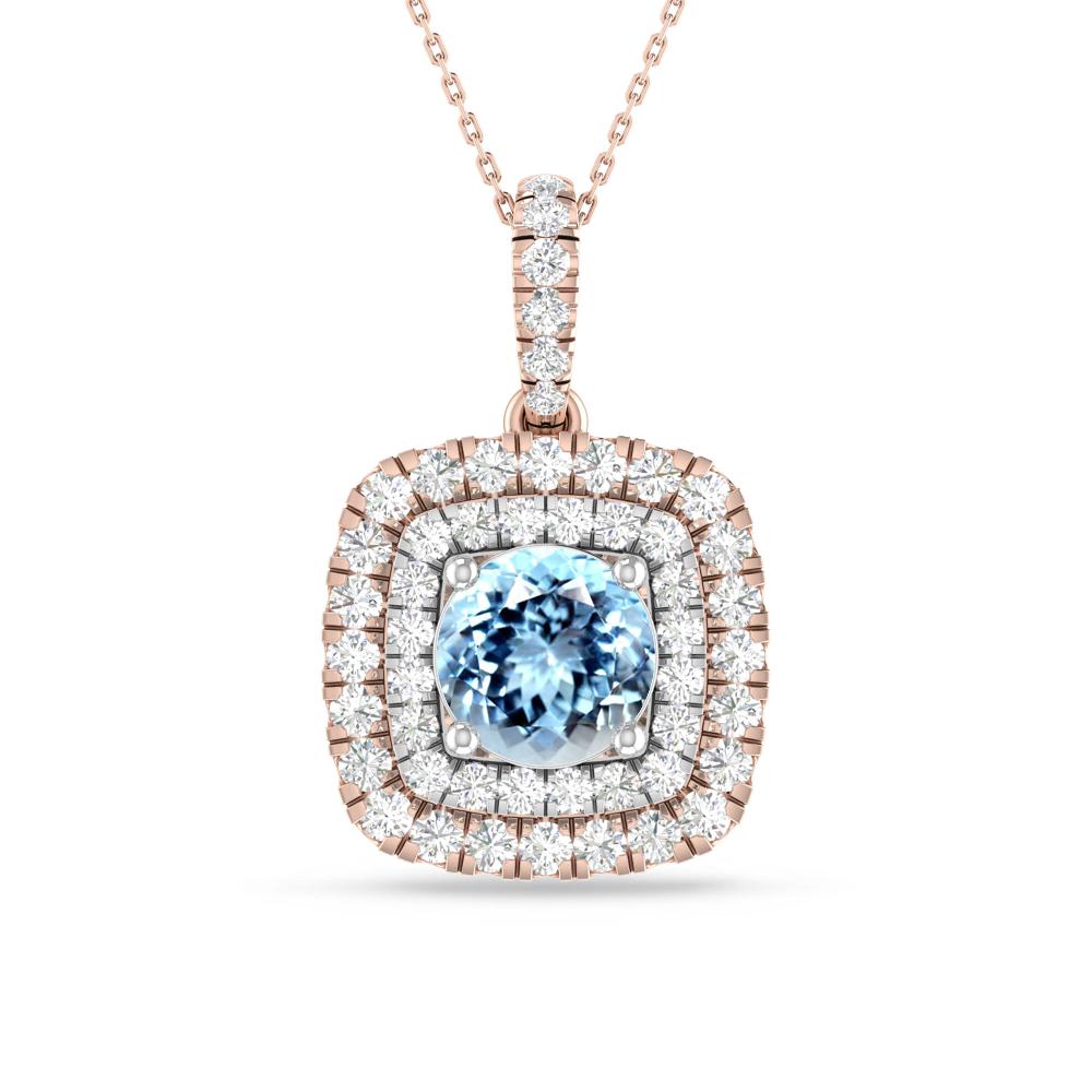 Rose Gold/White Gold - Aquamarine
