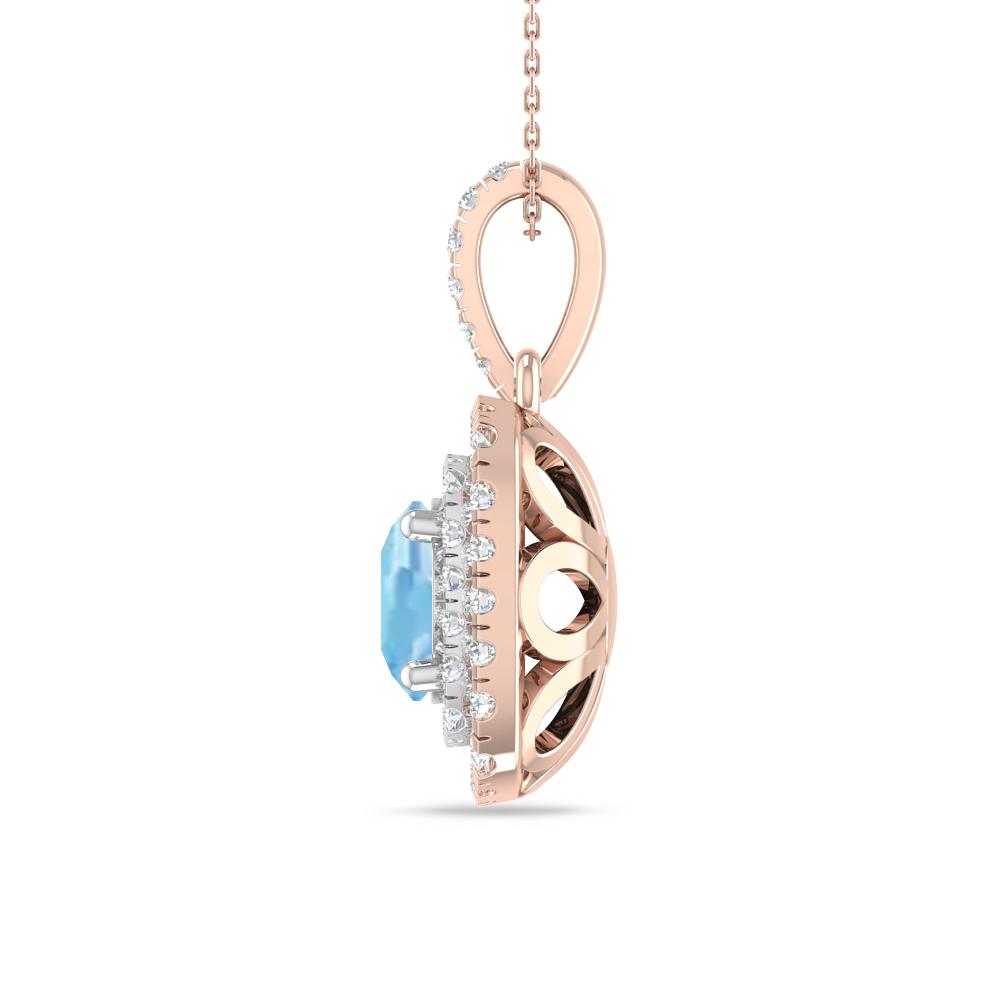 Rose Gold/White Gold - Aquamarine