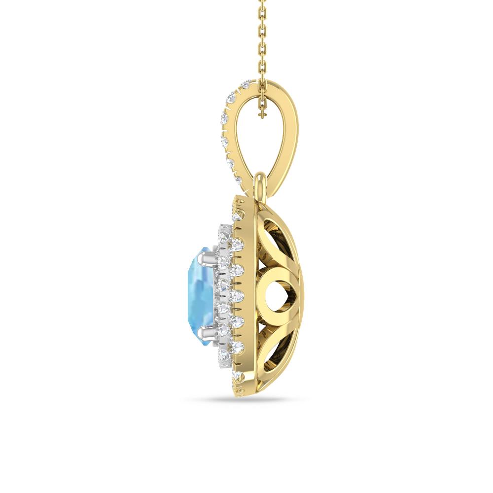 Yellow Gold/White Gold - Aquamarine