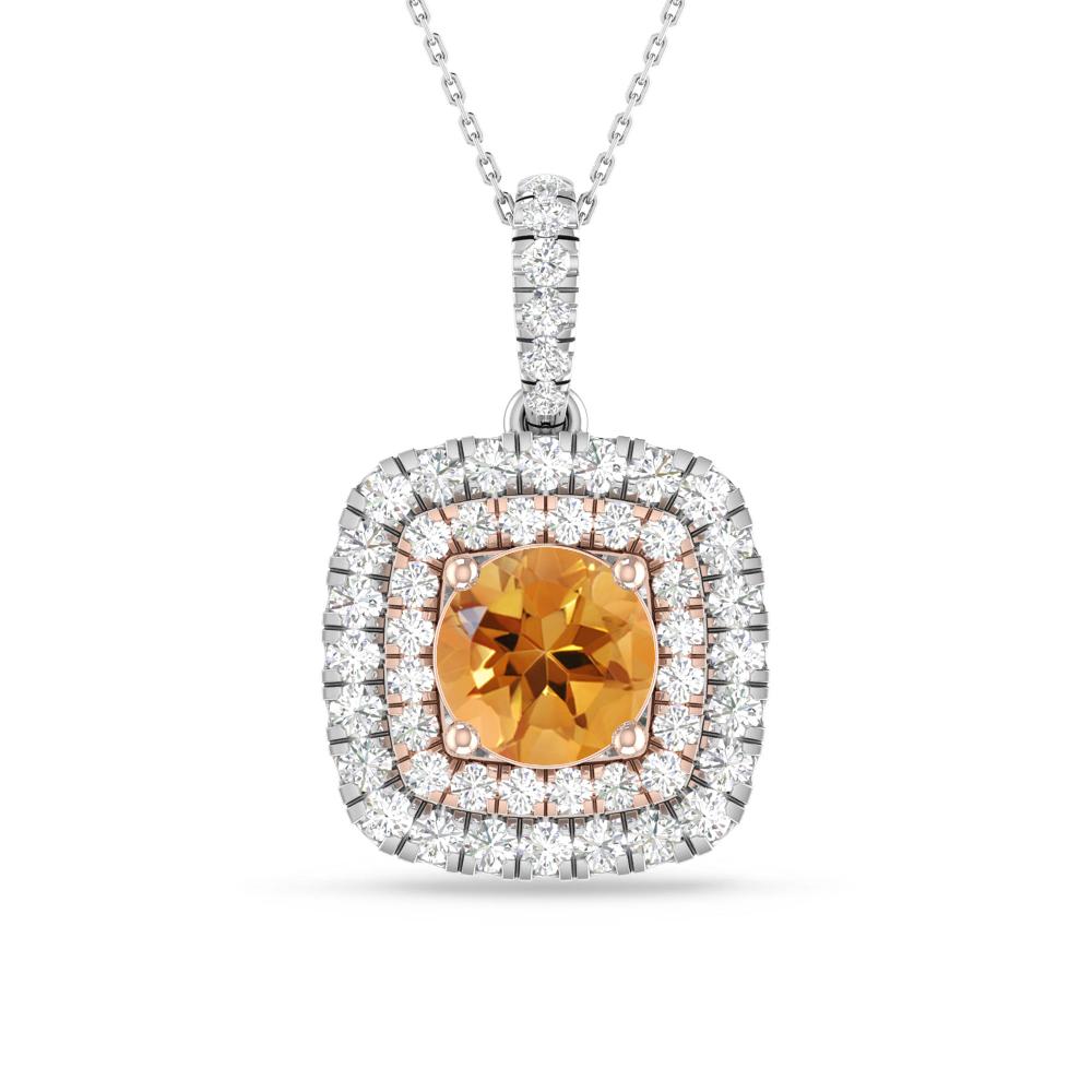 White Gold/Rose Gold - Citrine