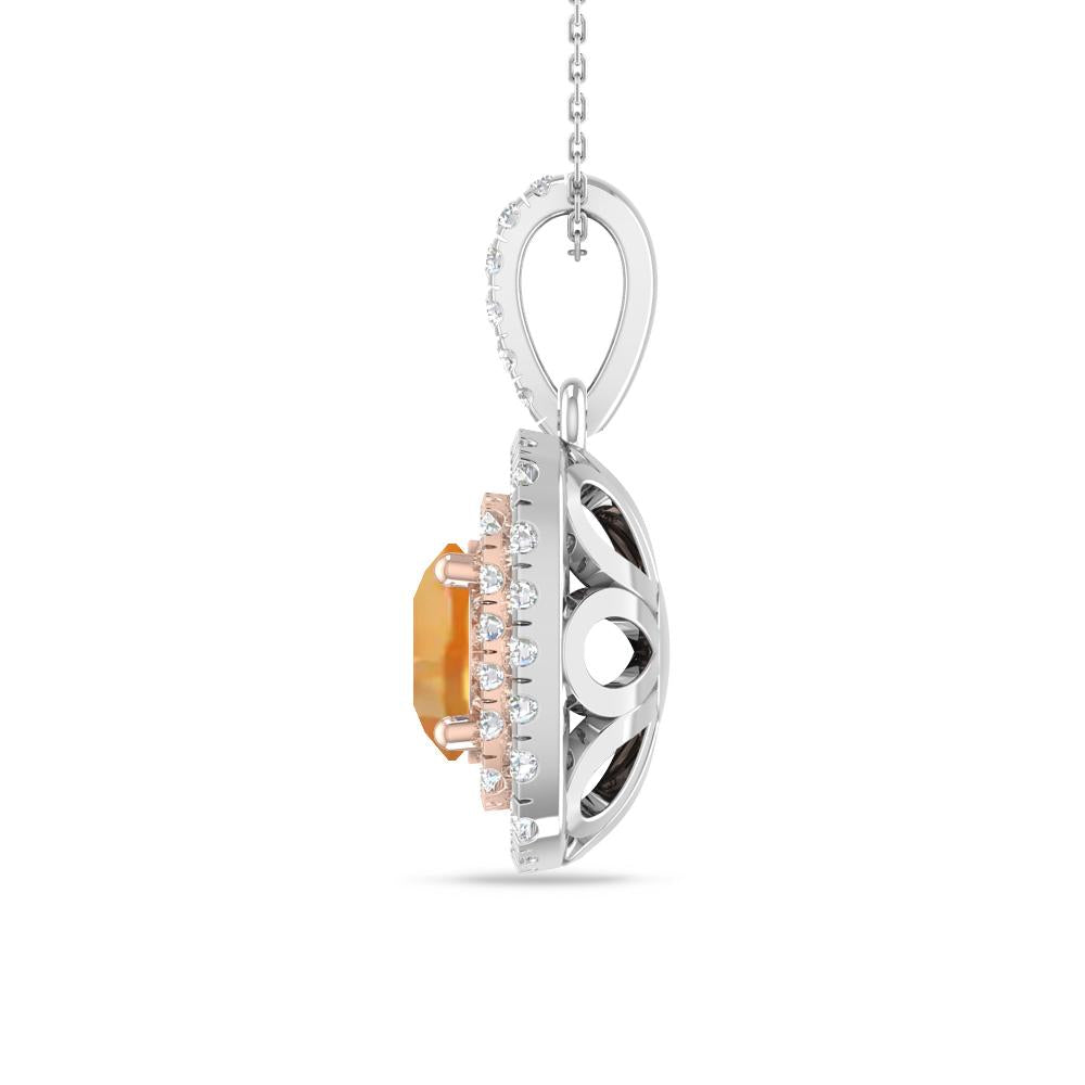 White Gold/Rose Gold - Citrine