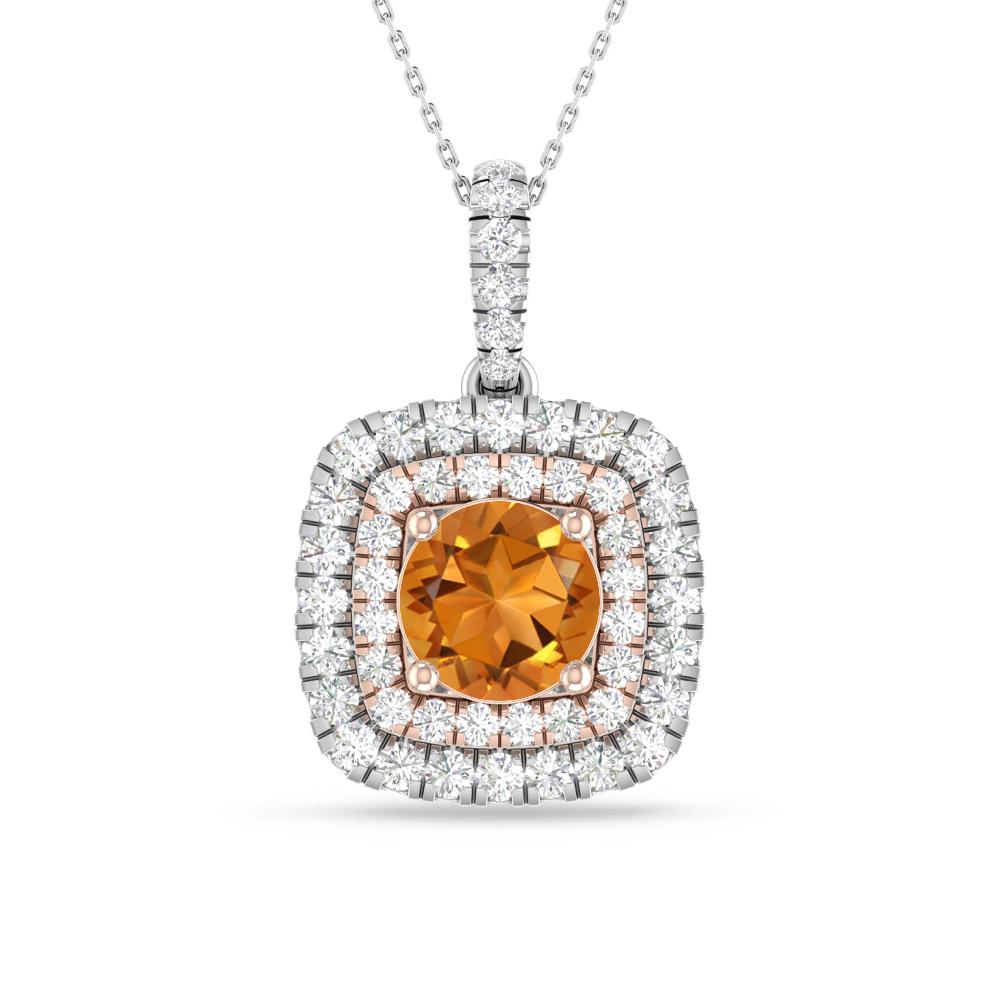 White Gold/Rose Gold - Citrine