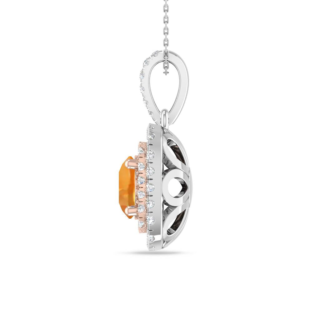 White Gold/Rose Gold - Citrine