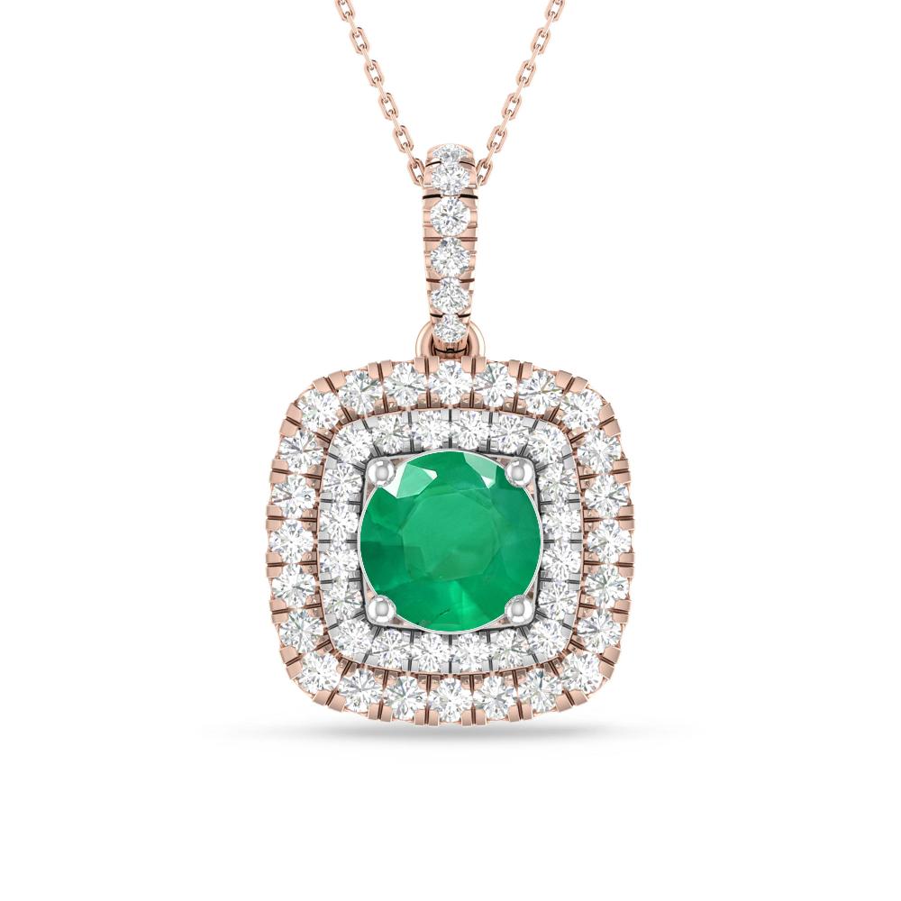Rose Gold/White Gold - Emerald