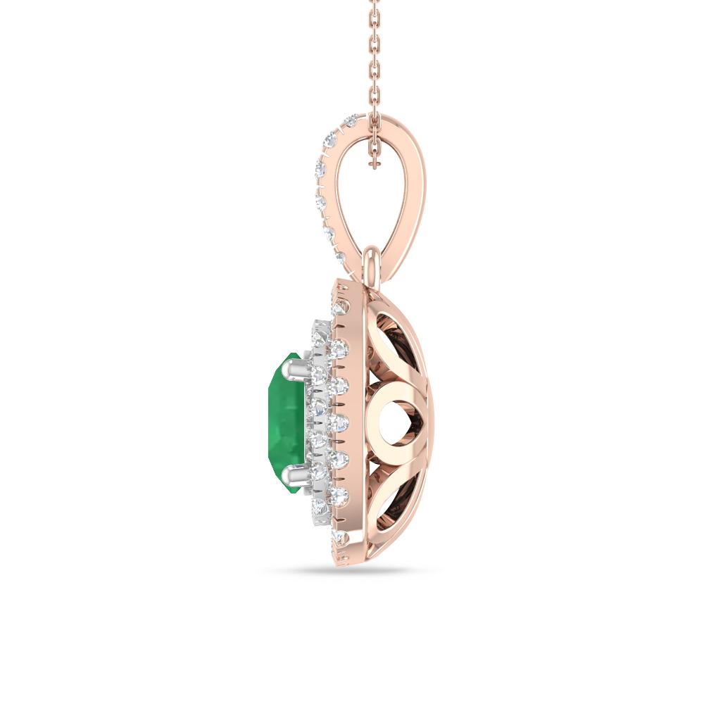 Rose Gold/White Gold - Emerald
