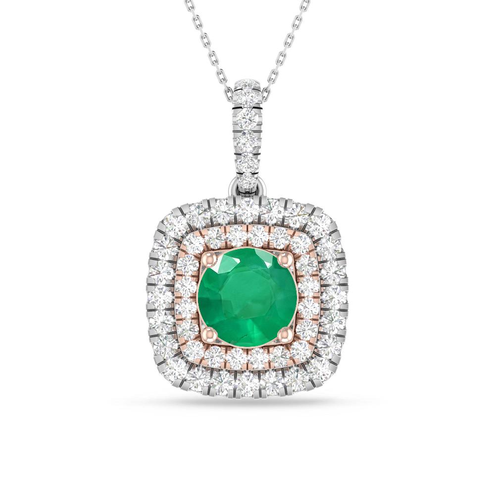 White Gold/Rose Gold - Emerald