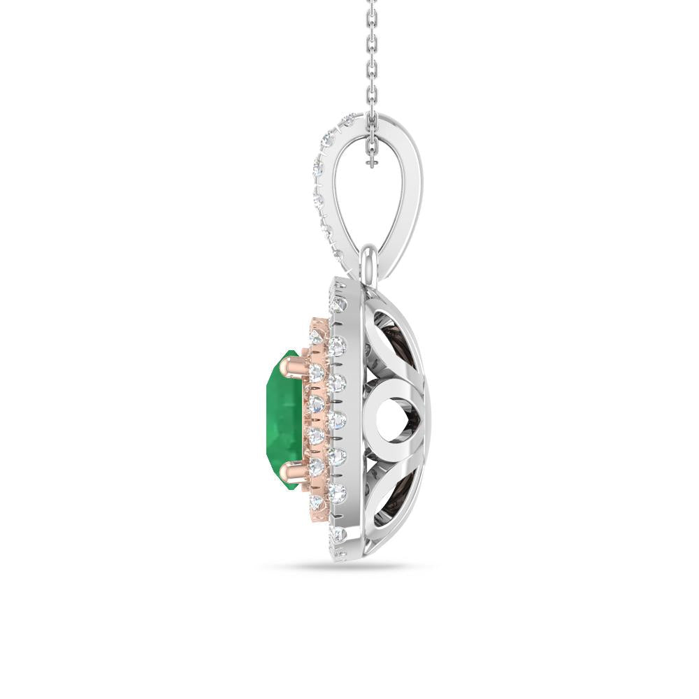 White Gold/Rose Gold - Emerald