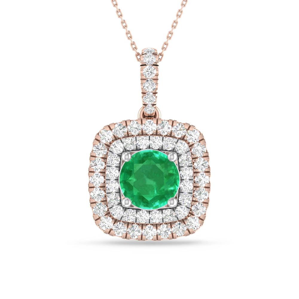 Rose Gold/White Gold - Emerald