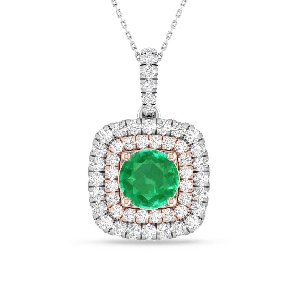 White Gold/Rose Gold - Emerald