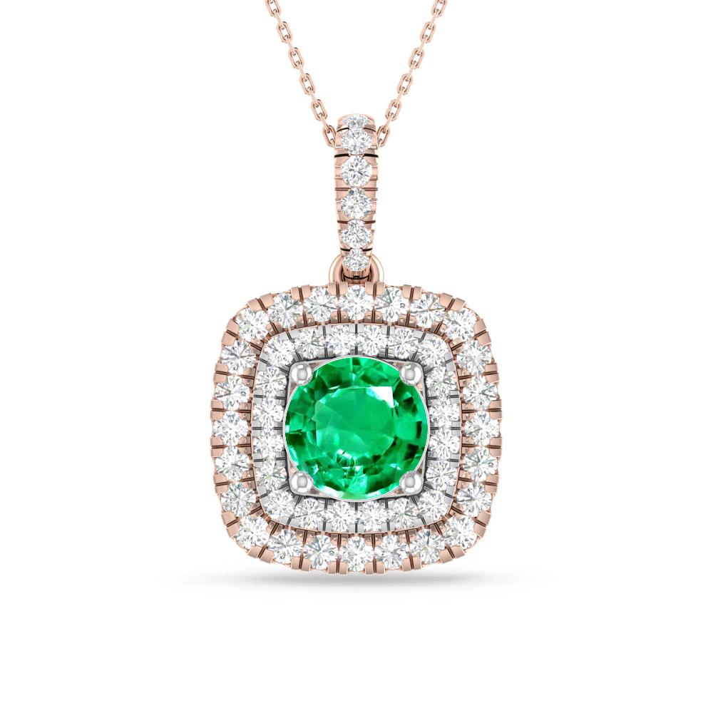 Rose Gold/White Gold - Emerald