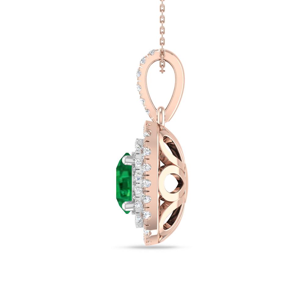 Rose Gold/White Gold - Emerald