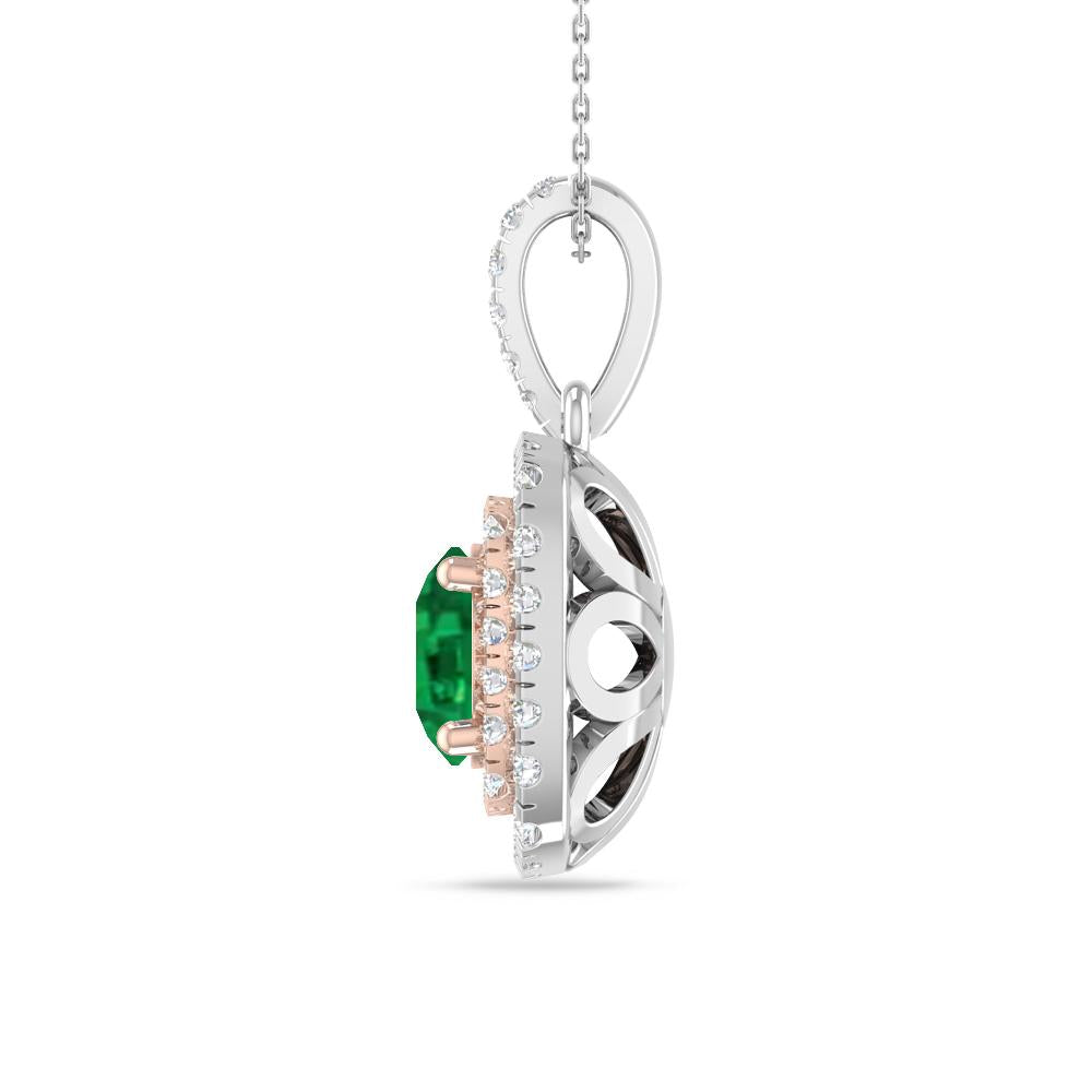 White Gold/Rose Gold - Emerald