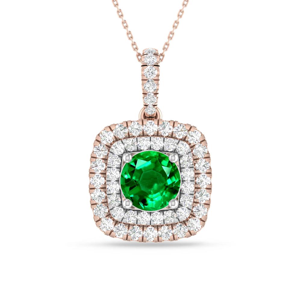 Rose Gold/White Gold - Emerald
