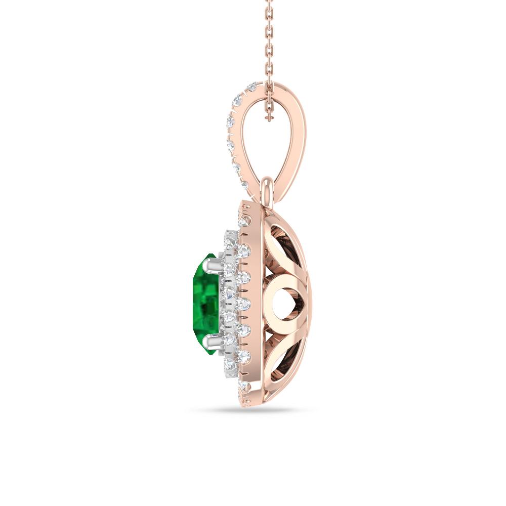 Rose Gold/White Gold - Emerald