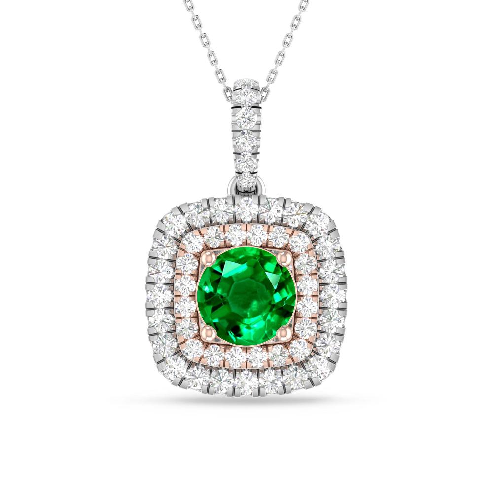 White Gold/Rose Gold - Emerald