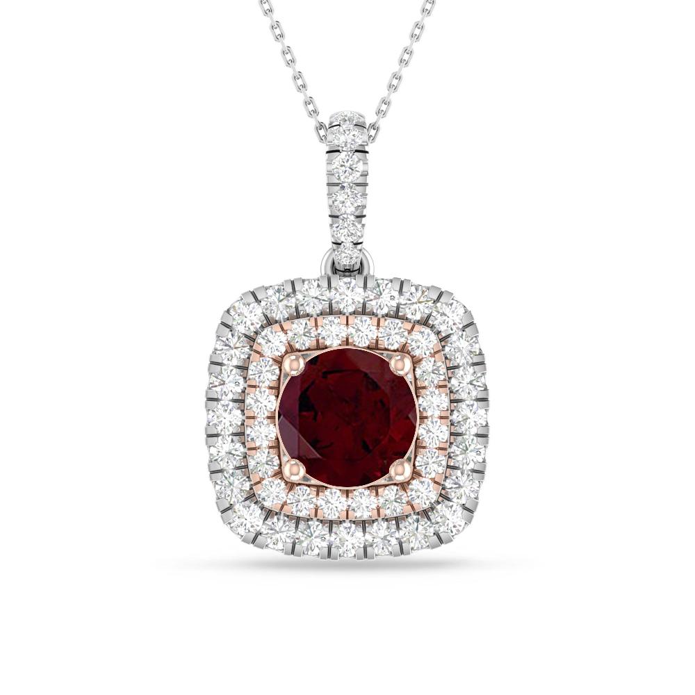 White Gold/Rose Gold - Garnet