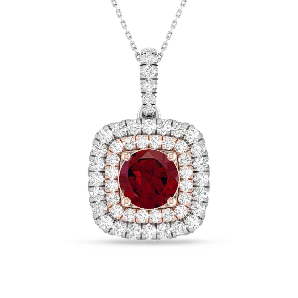 White Gold/Rose Gold - Garnet