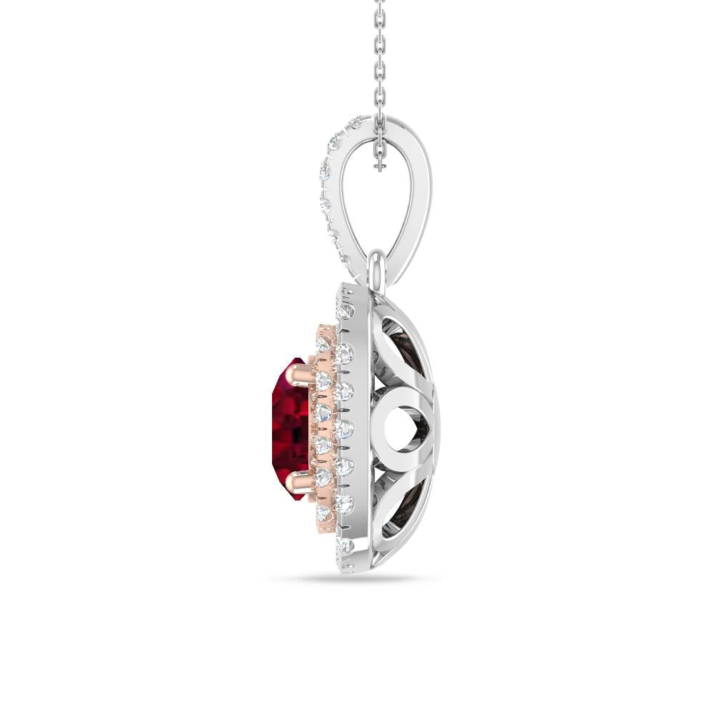 White Gold/Rose Gold - Garnet