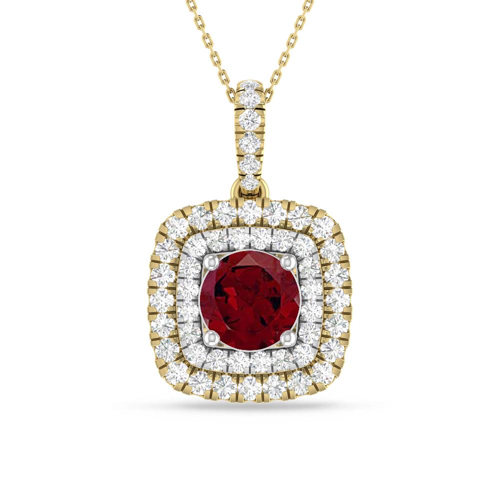 Yellow Gold/White Gold - Garnet