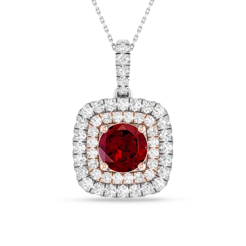 White Gold/Rose Gold - Garnet
