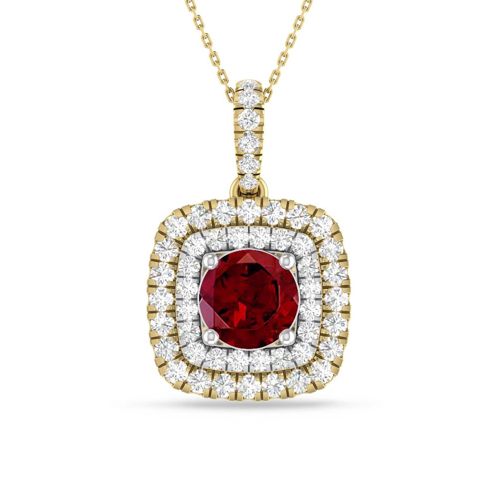 Yellow Gold/White Gold - Garnet