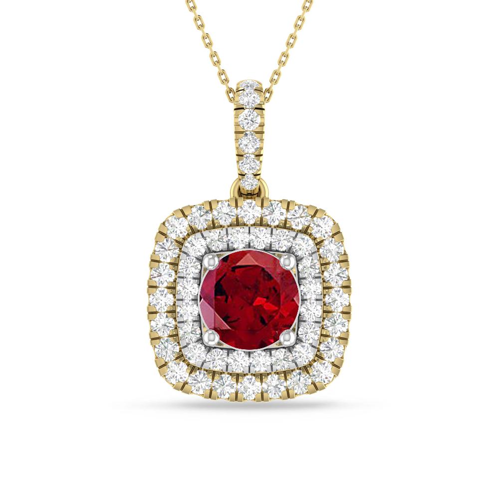 Yellow Gold/White Gold - Garnet