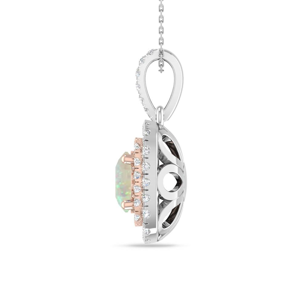 White Gold/Rose Gold - Opal