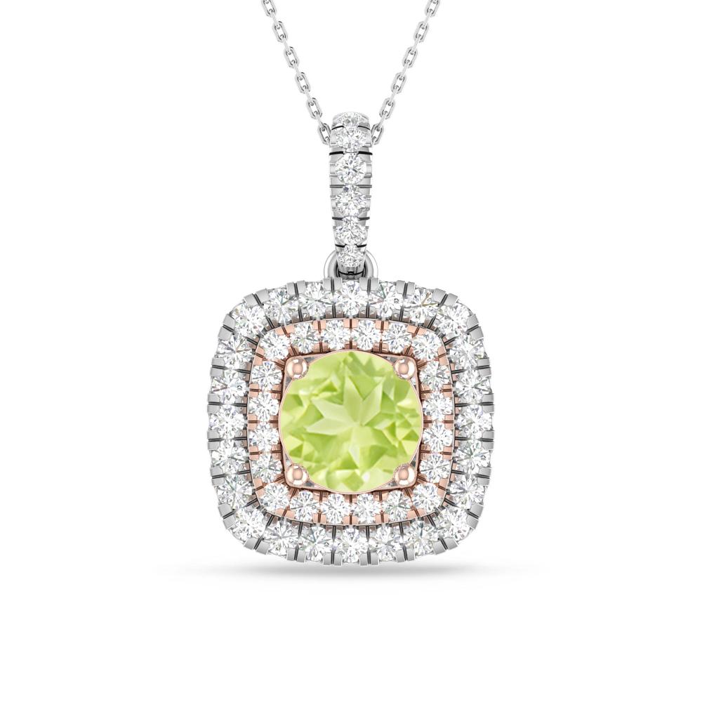 White Gold/Rose Gold - Peridot