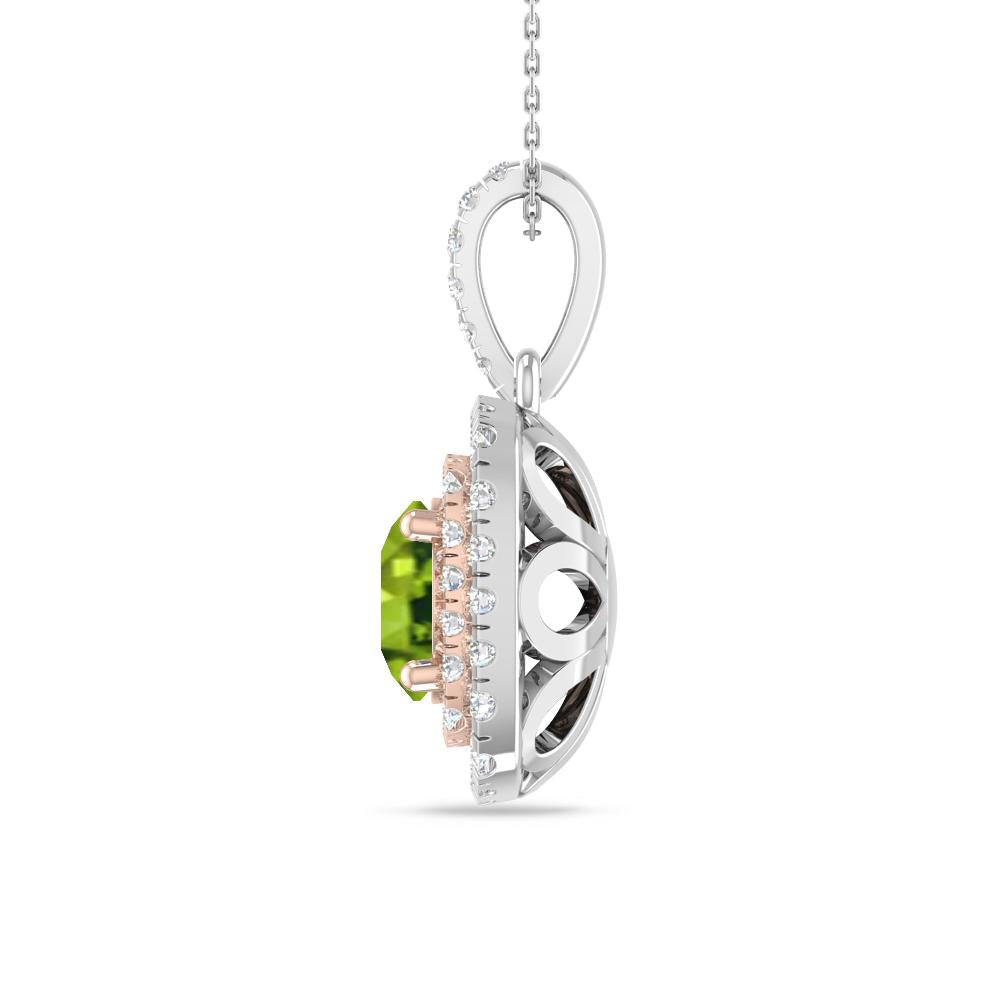 White Gold/Rose Gold - Peridot