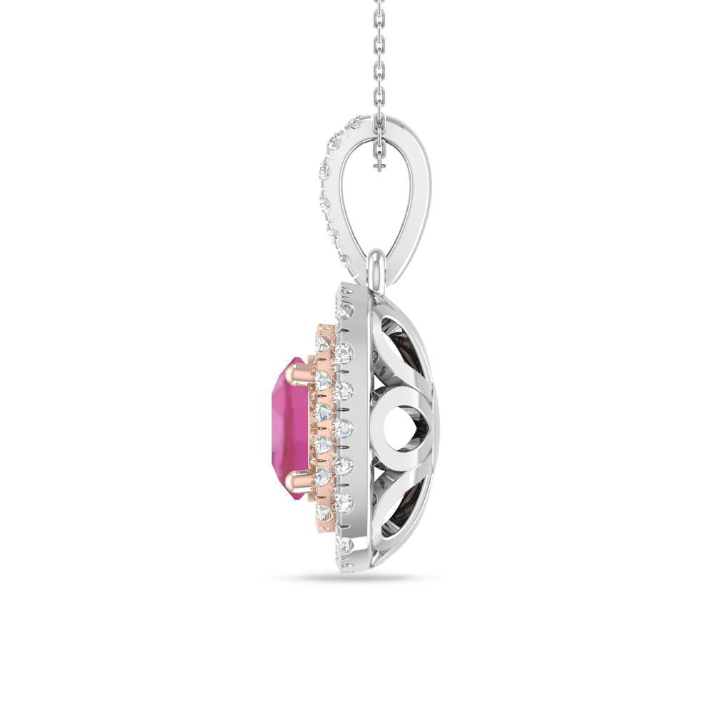 White Gold/Rose Gold - Pink Tourmaline