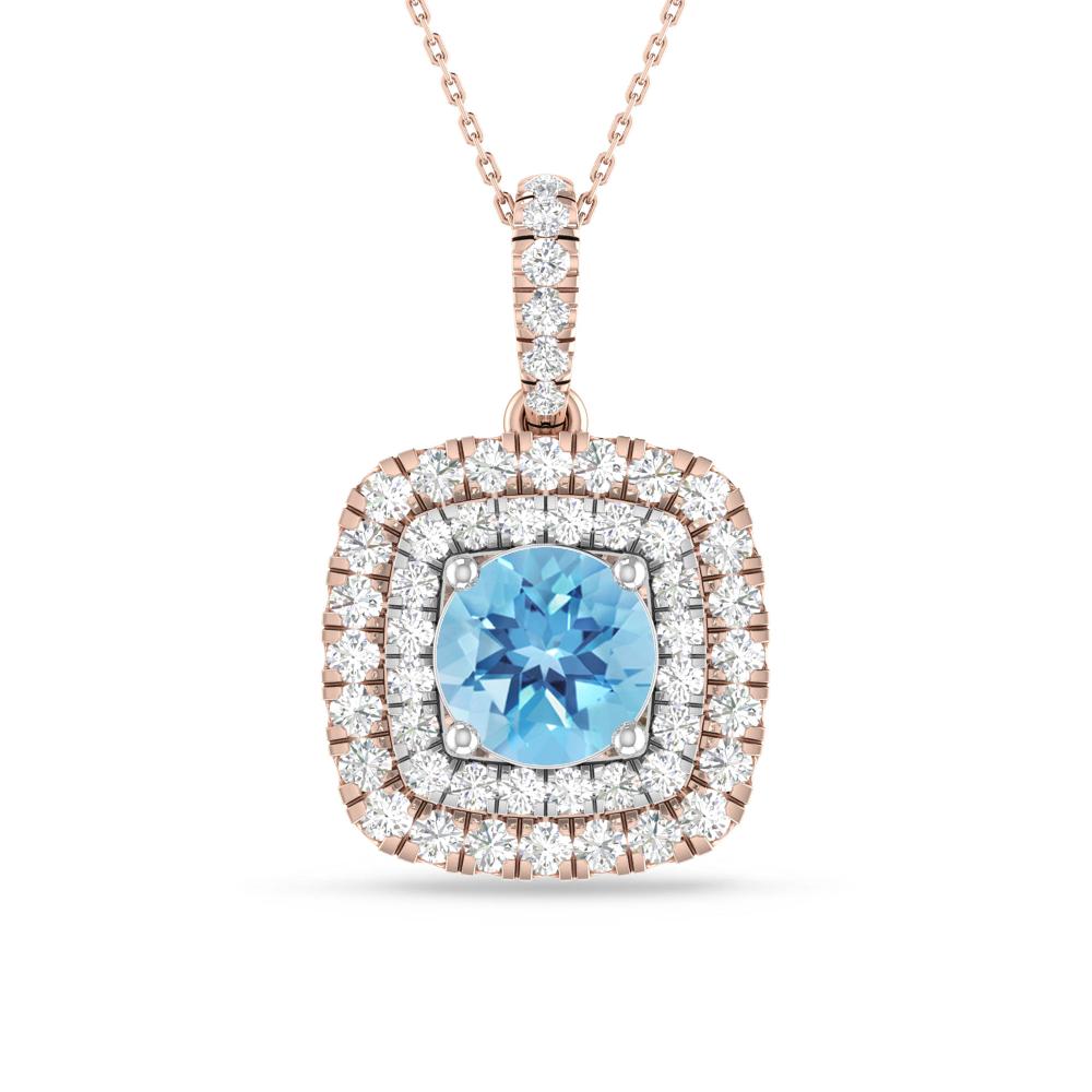 Rose Gold/White Gold - Blue Topaz