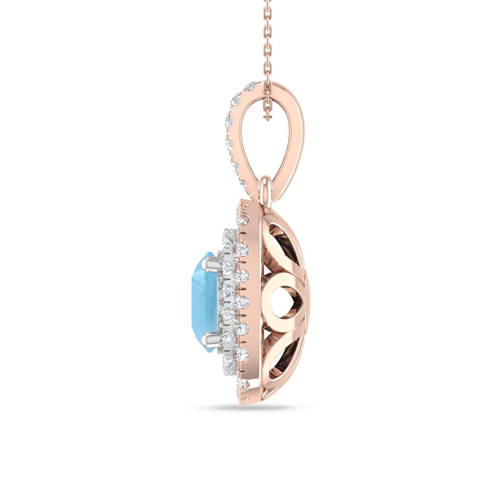 Rose Gold/White Gold - Blue Topaz