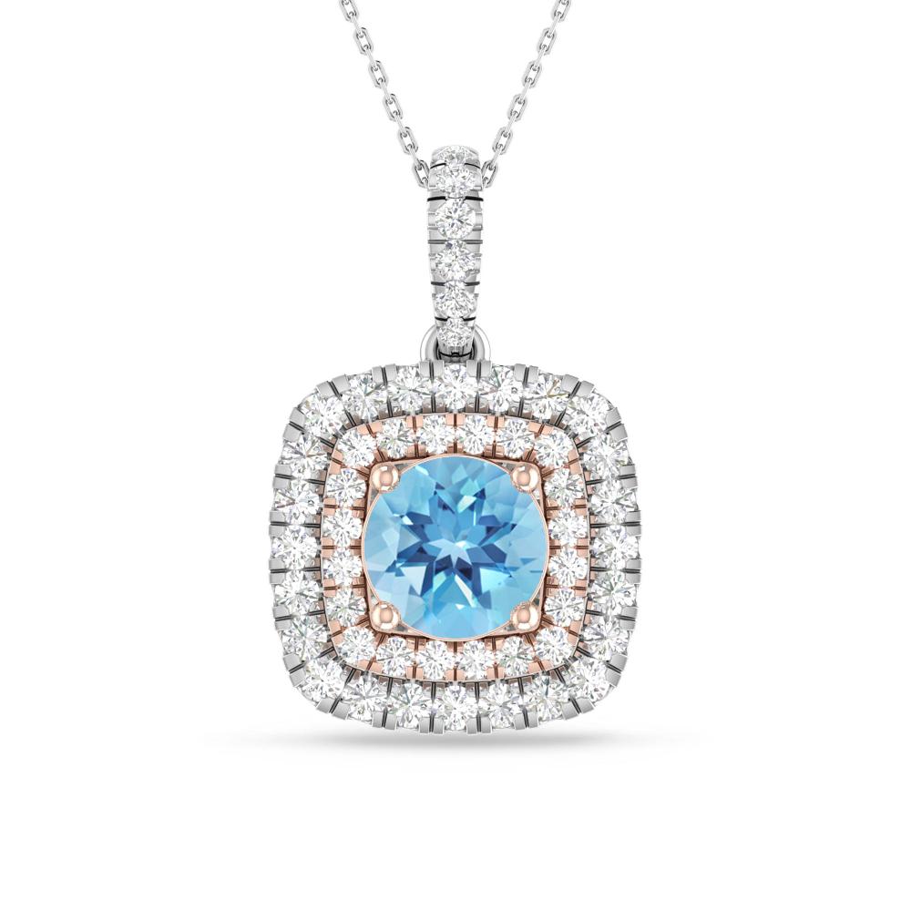 White Gold/Rose Gold - Blue Topaz