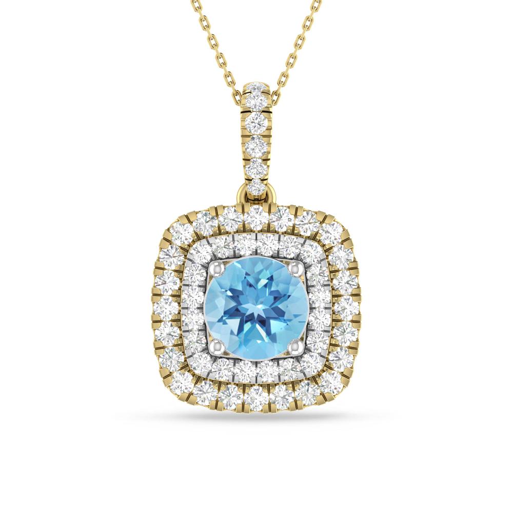 Yellow Gold/White Gold - Blue Topaz