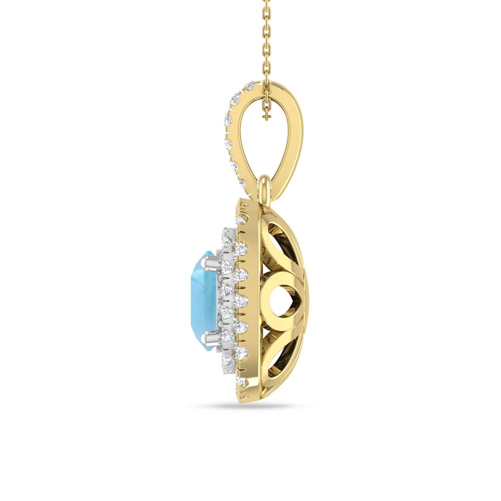Yellow Gold/White Gold - Blue Topaz