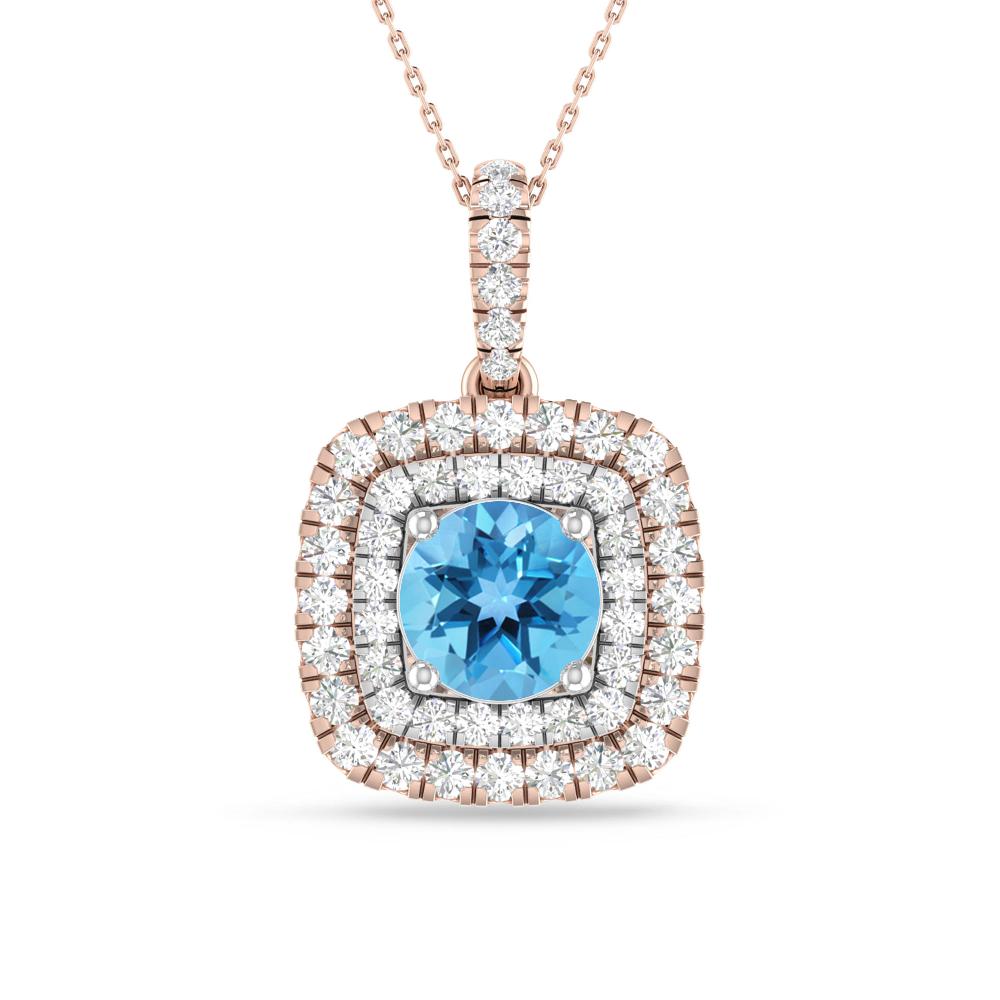 Rose Gold/White Gold - Blue Topaz