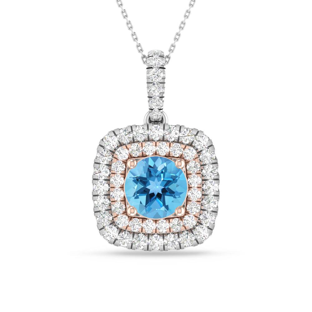 White Gold/Rose Gold - Blue Topaz